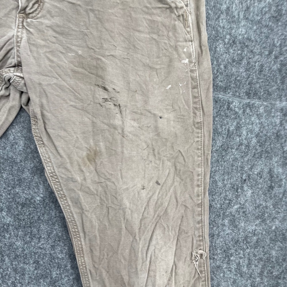 Carhartt Pants Mens 33x30 Canvas Work Pants Straight Leg Distressed Carpenter - Picture 12 of 16